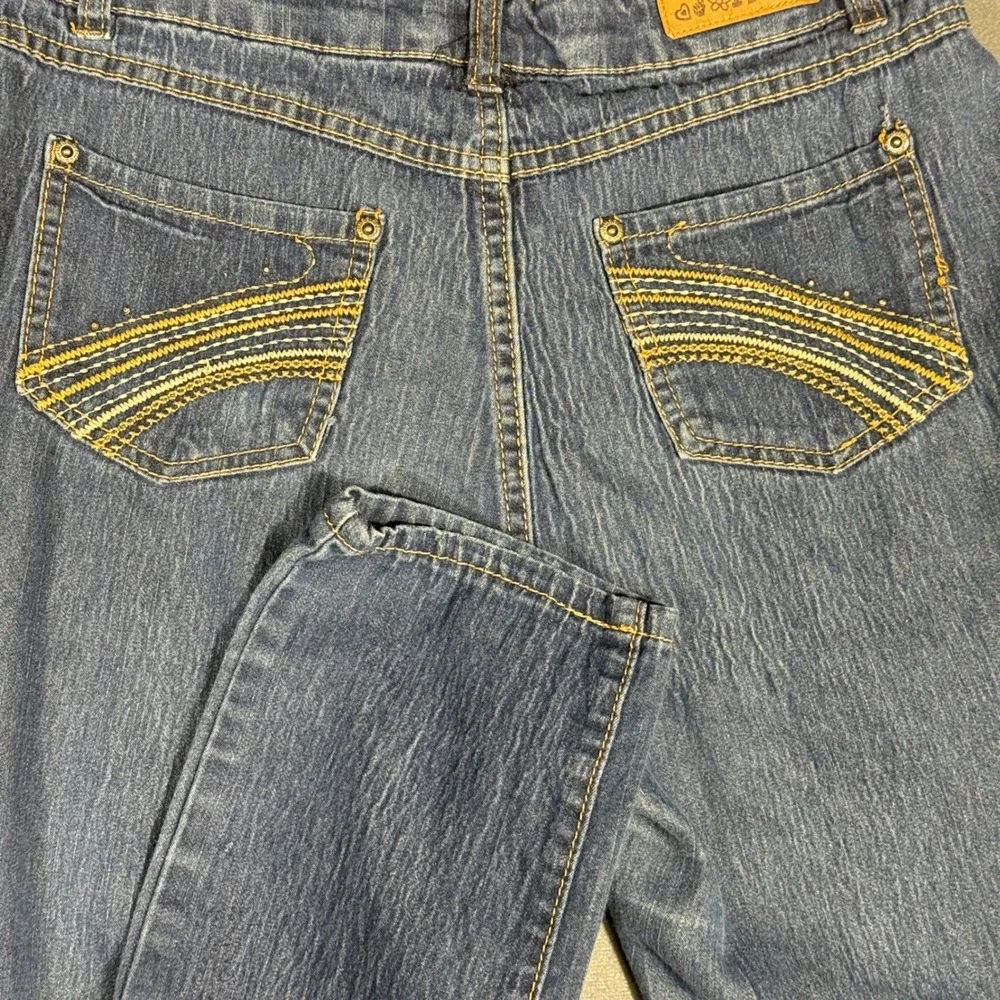 Mudd Jeans Girls 16 Blue 6BM31217 Slim Leg Stretch Denim Embroidered Pockets see